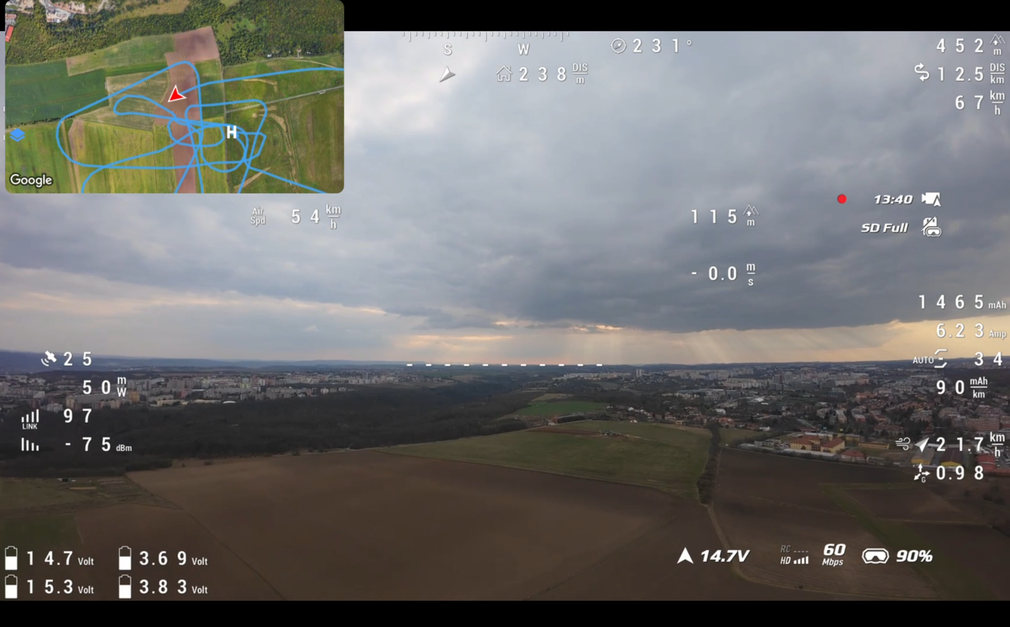Telemetry shown in the SquirrelCast Web UI